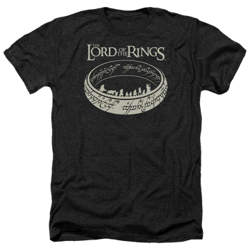 Charcoal men's heather t-shirt with Lord of the Rings The Journey graphic
