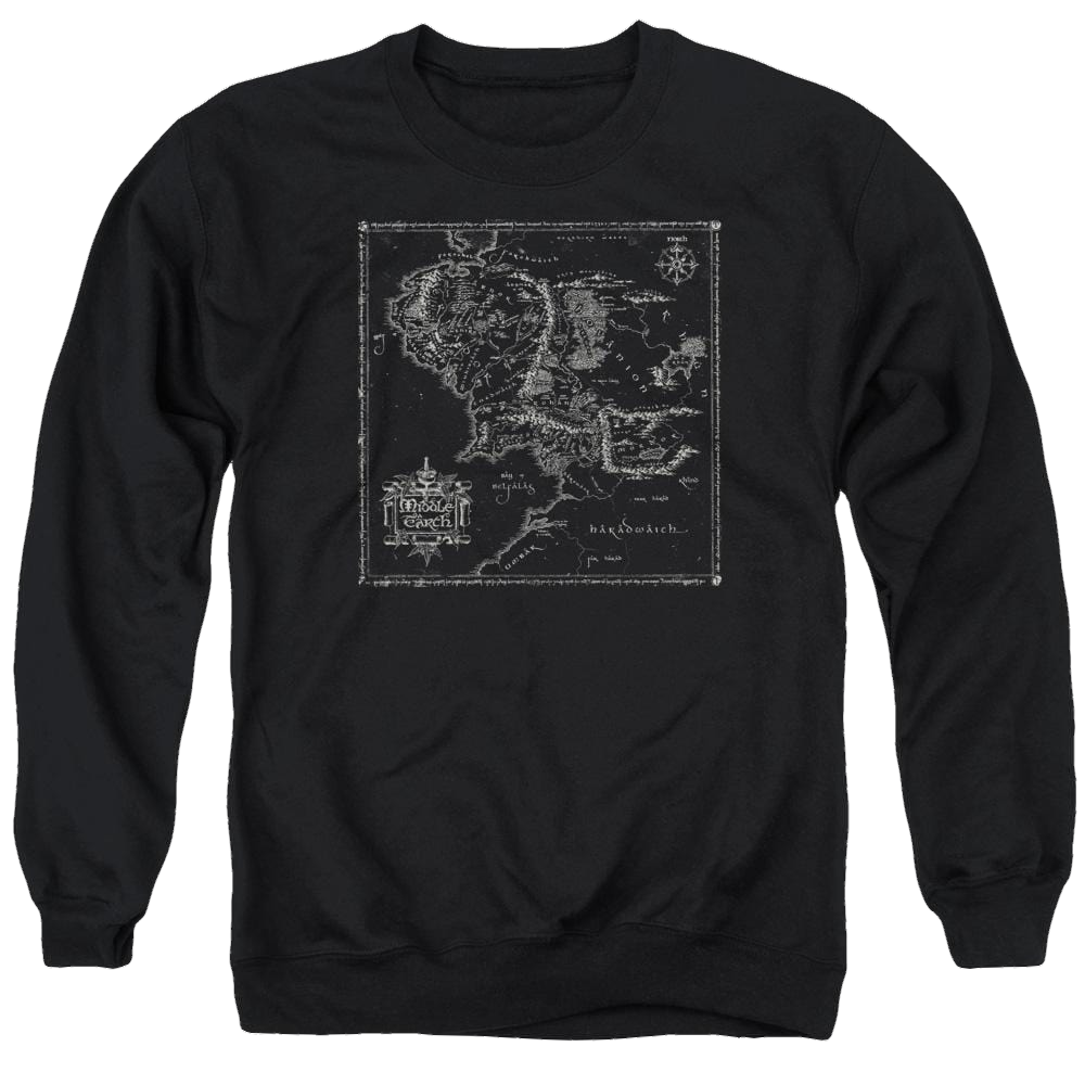 Lord of the Rings Map Of Me Men's Crewneck Sweatshirt Men's Crewneck Sweatshirt Lord Of The Rings