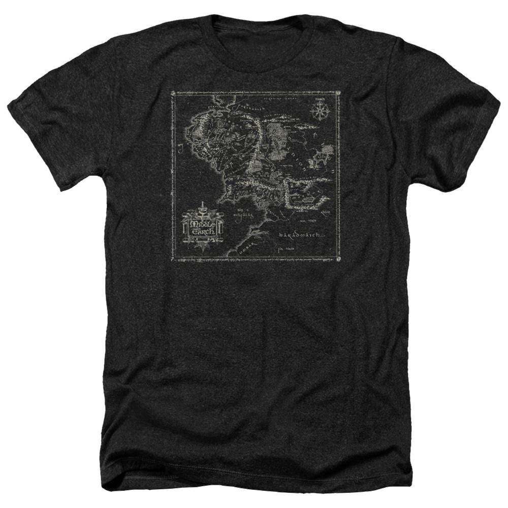 Lord of the Rings Map Of Me Men's Heather T-Shirt Men's Heather T-Shirt Lord Of The Rings