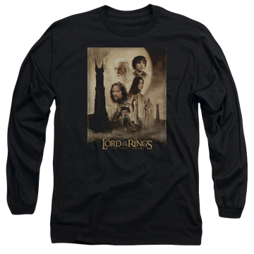 Black men's long sleeve t-shirt with Lord of the Rings Tt Poster graphic