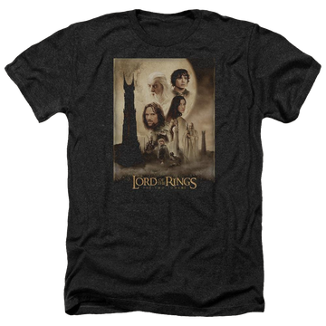 Charcoal men's heather t-shirt with Lord of the Rings Tt Poster graphic