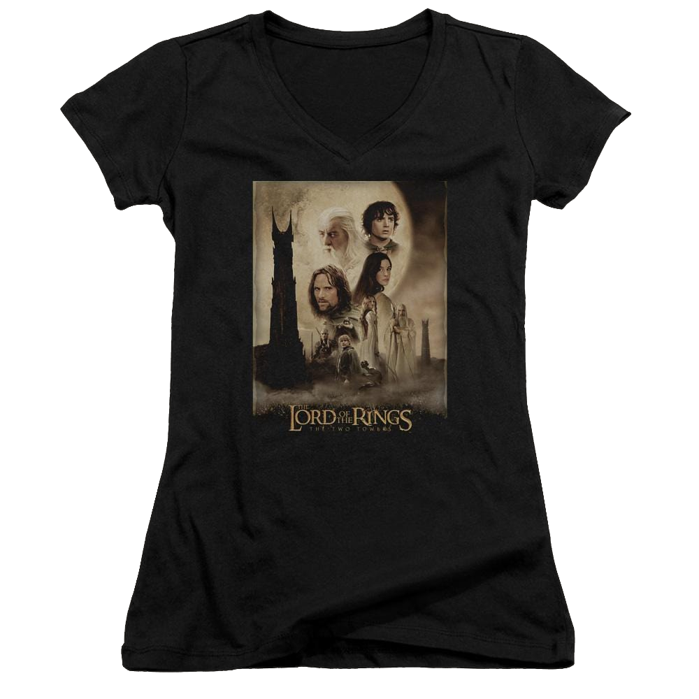 Lord of the Rings Tt Poster Juniors V-Neck T-Shirt Juniors V-Neck T-Shirt Lord Of The Rings