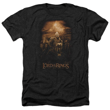Charcoal men's heather t-shirt with Lord of the Rings Riders Of Rohan graphic