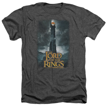 Charcoal men's heather t-shirt with Lord of the Rings Always Watching graphic