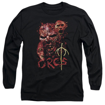 Black men's long sleeve t-shirt with Lord of the Rings Orcs graphic