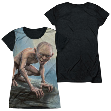Lord of the Rings Gollum Moon juniors black back t-shirt