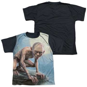 Lord of the Rings Gollum Moon youth black back t-shirt for ages 8 to 12