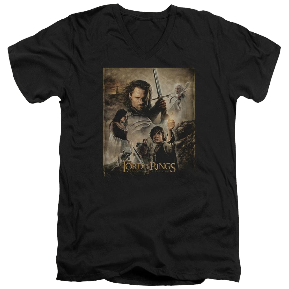 Lord of the Rings Rotk Poster Men's V-Neck T-Shirt Men's V-Neck T-Shirt Lord Of The Rings