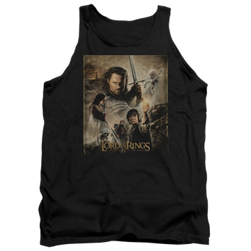 Black men's tank with Lord of the Rings Rotk Poster graphic