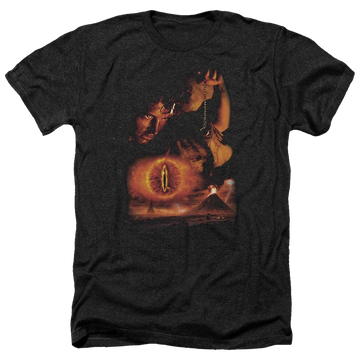 Charcoal men's heather t-shirt with Lord of the Rings Destroy The Ring graphic