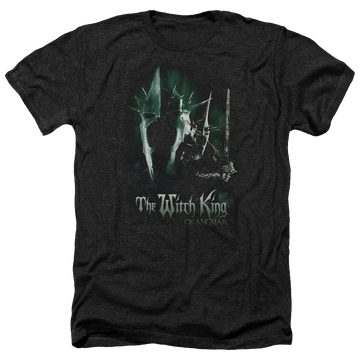 Charcoal men's heather t-shirt with Lord of the Rings Witch King graphic