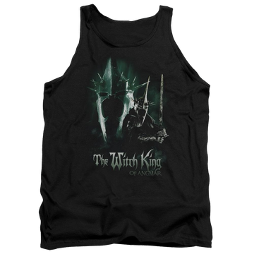 Black men's tank with Lord of the Rings Witch King graphic