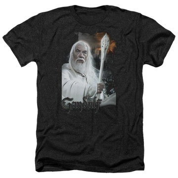 Charcoal men's heather t-shirt with Lord of the Rings Gandalf graphic