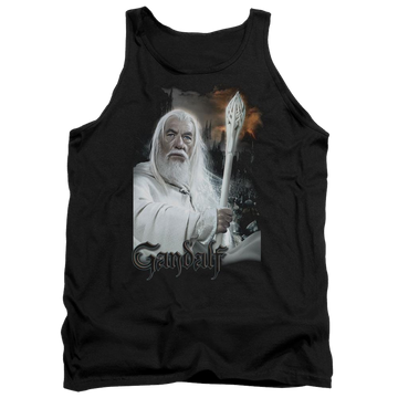 Black men's tank with Lord of the Rings Gandalf graphic