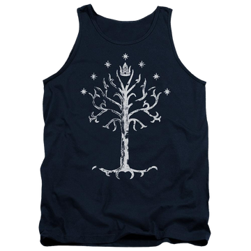 Navy men's tank with Lord of the Rings Tree Of Gondor graphic