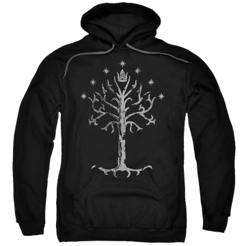 Black pullover hoodie with Lord of the Rings Tree Of Gondor graphic