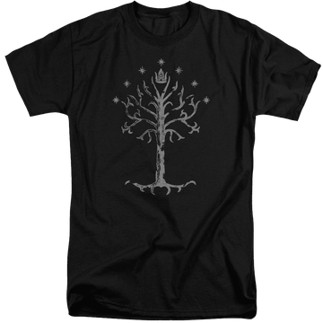 Black men's tall fit t-shirt with Lord of the Rings Tree Of Gondor graphic
