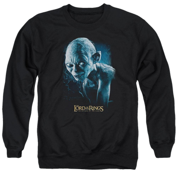 Black men's crewneck sweatshirt with Lord of the Rings Sneaking graphic