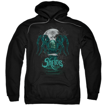 Black pullover hoodie with Lord of the Rings Shelob graphic