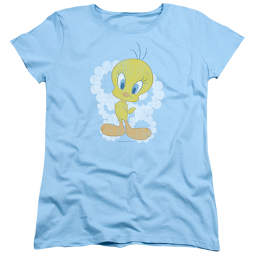Light blue women's t-shirt with Looney Tunes Retro Tweety graphic
