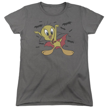 Charcoal women's t-shirt with Looney Tunes Vampire Tweety graphic