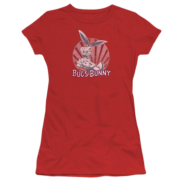 Red juniors t-shirt with Looney Tunes Wishful Thinking graphic