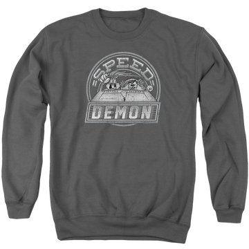 Charcoal men's crewneck sweatshirt with Looney Tunes Speed Demon graphic