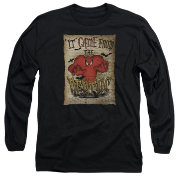 Black men's long sleeve t-shirt with Looney Tunes The Depths graphic
