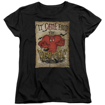 Black women's t-shirt with Looney Tunes The Depths graphic