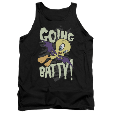 Black men's tank with Looney Tunes Going Batty graphic