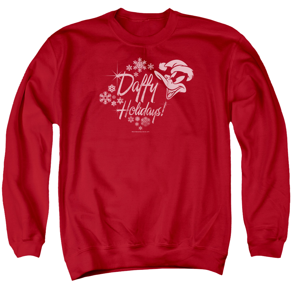Looney Tunes Daffy Holidays Men's Crewneck Sweatshirt Men's Crewneck Sweatshirt Looney Tunes