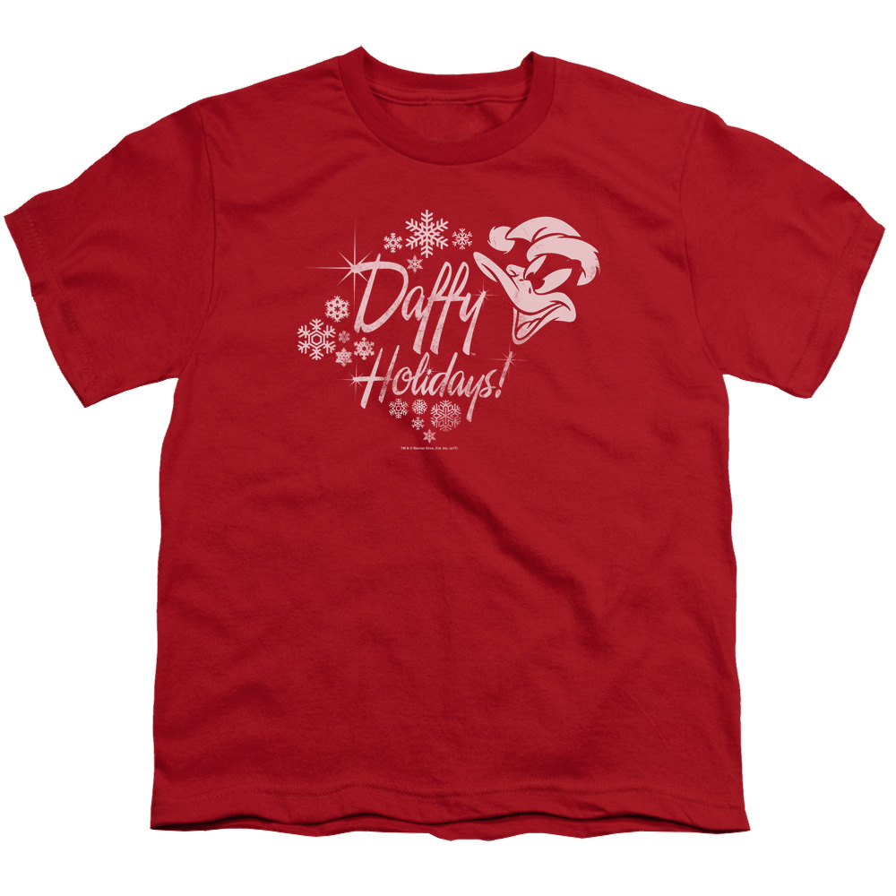 Looney Tunes Daffy Holidays - Youth T-Shirt Youth T-Shirt (Ages 8-12) Looney Tunes