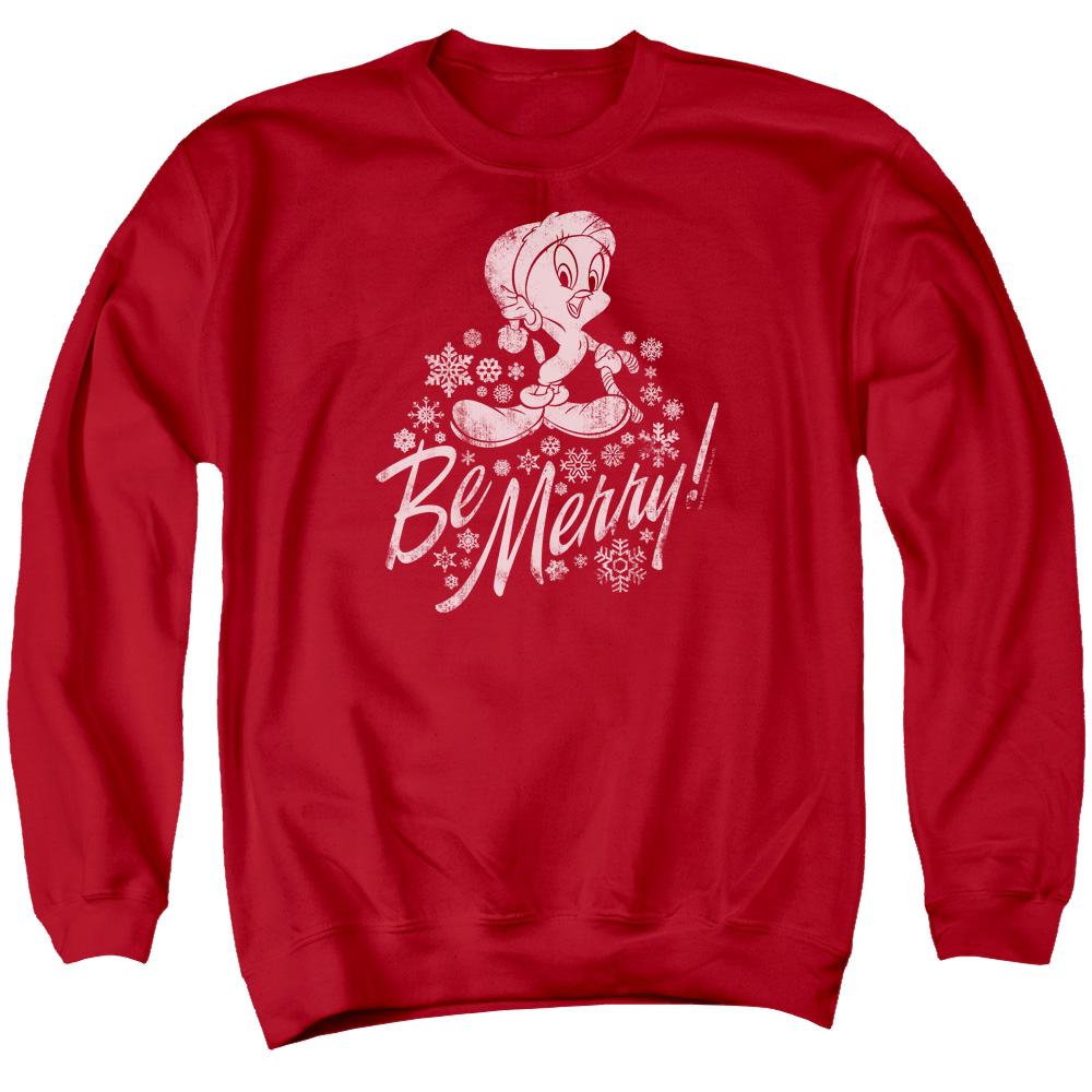 Looney Tunes Merry Tweety Men's Crewneck Sweatshirt Men's Crewneck Sweatshirt Looney Tunes
