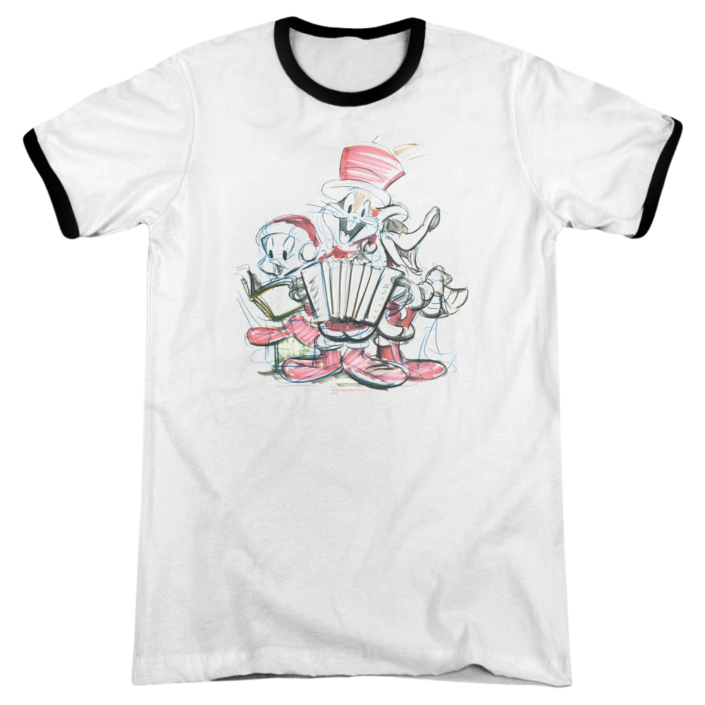 Looney Tunes Holiday Sketch Men's Ringer T-Shirt