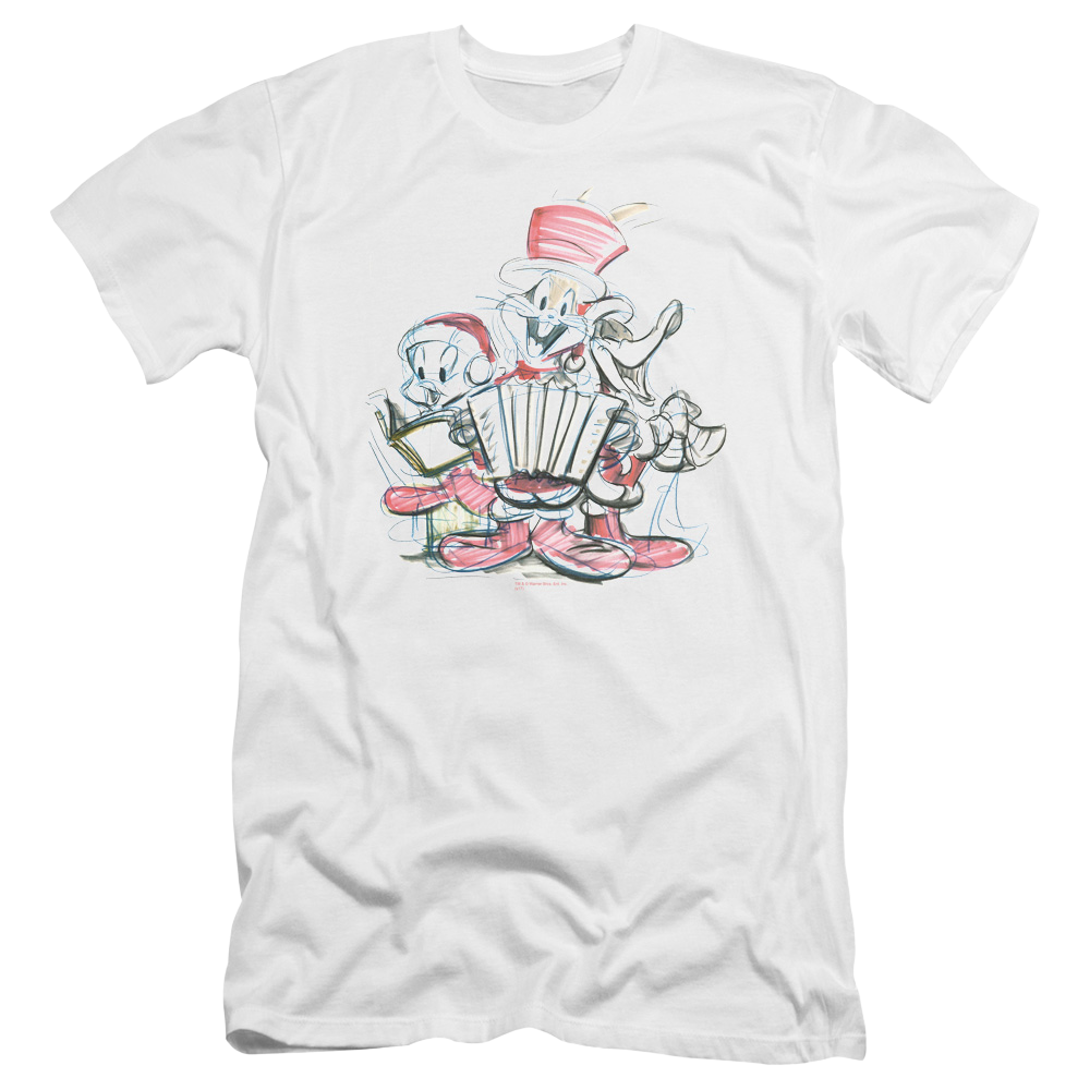 Looney Tunes Holiday Sketch Men's Premium Slim Fit T-Shirt Men's Premium Slim Fit T-Shirt Looney Tunes