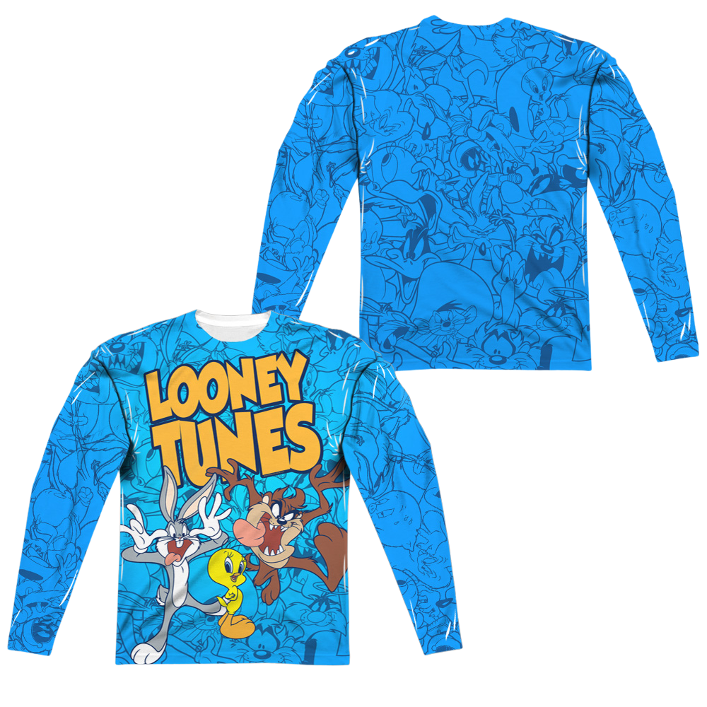 Looney Tunes Collage Of Characters Men's All-Over Print T-Shirt Men's All-Over Print Long Sleeve Looney Tunes