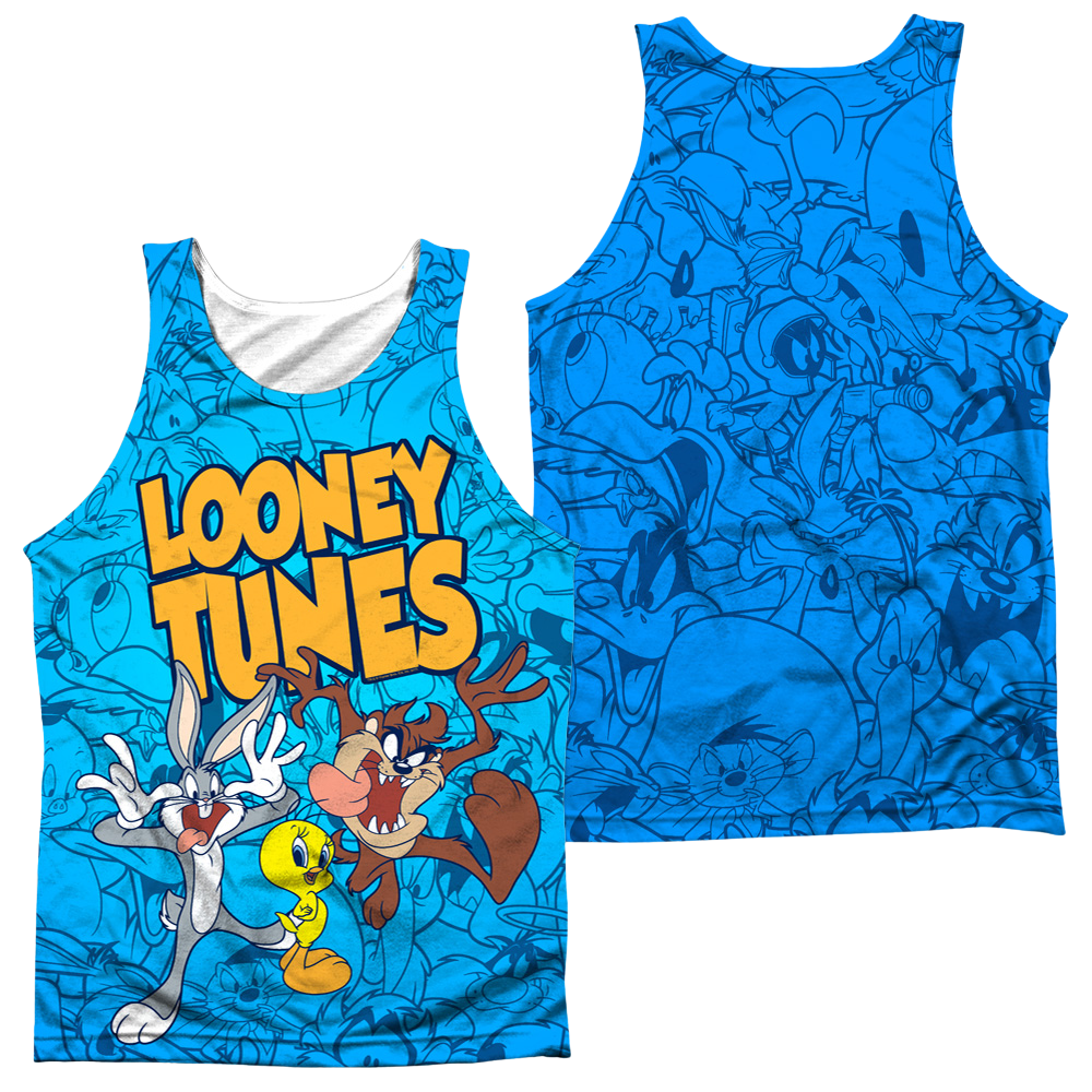 Looney Tunes Collage Of Characters Men's All Over Print Tank Men's All Over Print Tank Looney Tunes