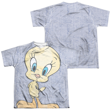 Looney Tunes Tweety Girl youth all-over print t-shirt for ages 8 to 12