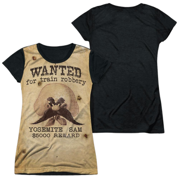 Looney Tunes Wanted juniors black back t-shirt