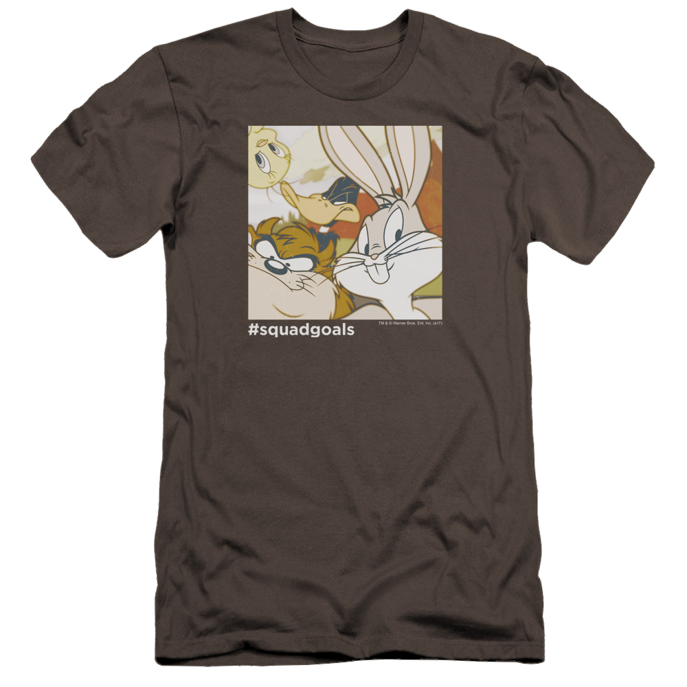 Looney Tunes Squad Goals Premium Adult Slim Fit T-Shirt Men's Premium Slim Fit T-Shirt Looney Tunes