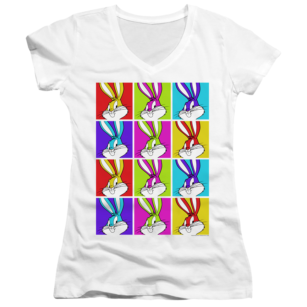 Looney Tunes Bugs Tiles - Juniors V-Neck T-Shirt Juniors V-Neck T-Shirt Looney Tunes