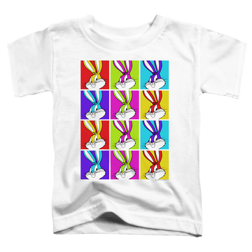 White toddler t-shirt with Looney Tunes Bugs Tiles graphic
