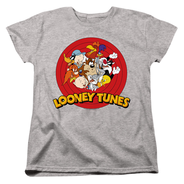 Athletic heather women's t-shirt with Looney Tunes Group graphic