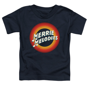 Navy toddler t-shirt with Looney Tunes Merrie Logo graphic