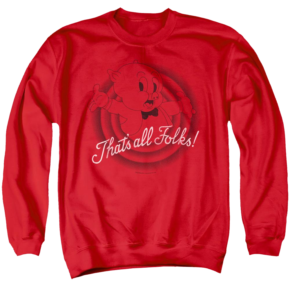 Looney Tunes Thats All Folks - Men's Crewneck Sweatshirt Men's Crewneck Sweatshirt Looney Tunes