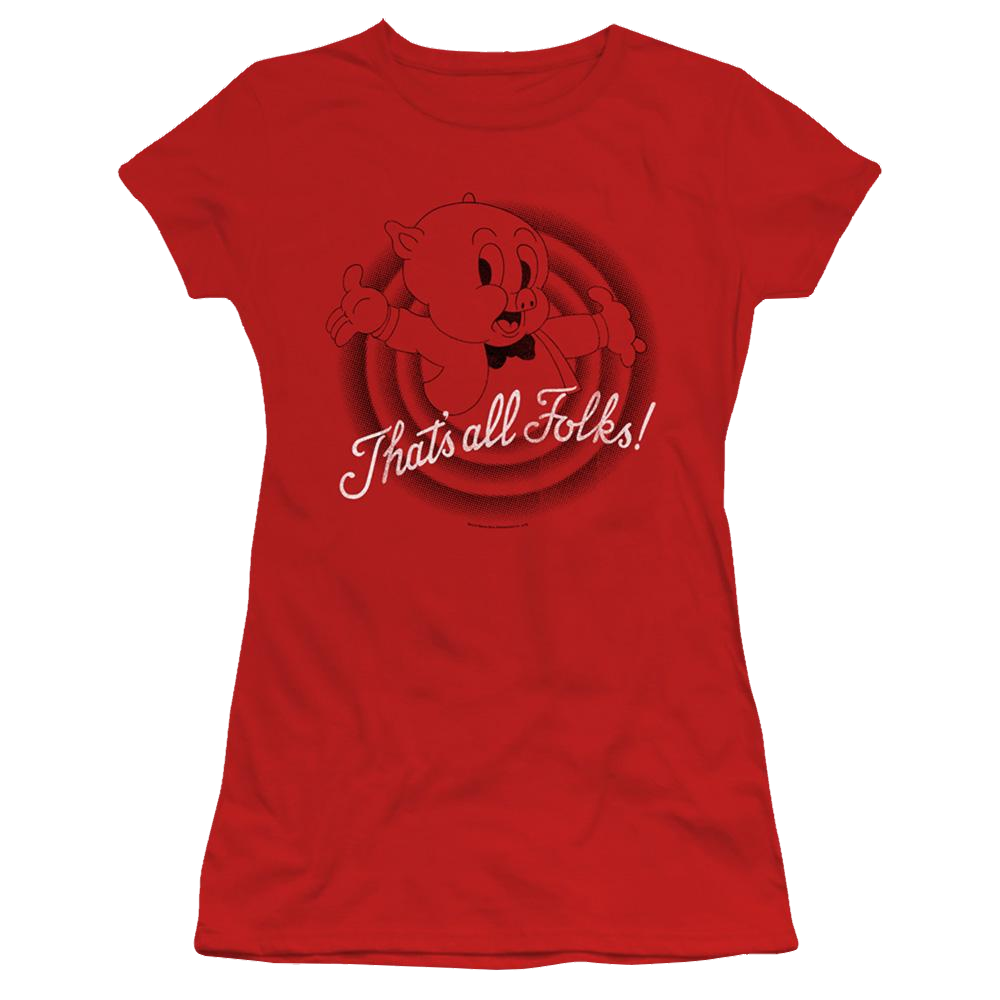 Looney Tunes Thats All Folks - Juniors T-Shirt Juniors T-Shirt Looney Tunes