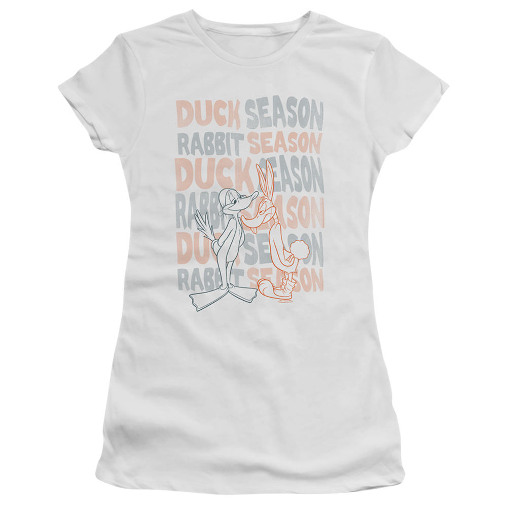 Looney Tunes Duck Season Rabbit Season - Juniors T-Shirt Juniors T-Shirt Looney Tunes