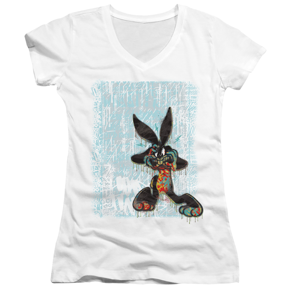 Looney Tunes Graffiti Rabbit - Juniors V-Neck T-Shirt Juniors V-Neck T-Shirt Looney Tunes