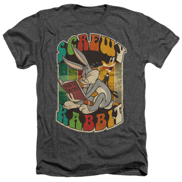 Charcoal men's heather t-shirt with Looney Tunes Screwy Rabbit graphic