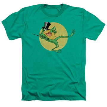 Kelly green men's heather t-shirt with Looney Tunes Hello My Baby graphic